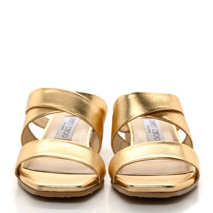 Jimmy Choo Metallic Wedge Sandals 36.5 Gold 2 of 8