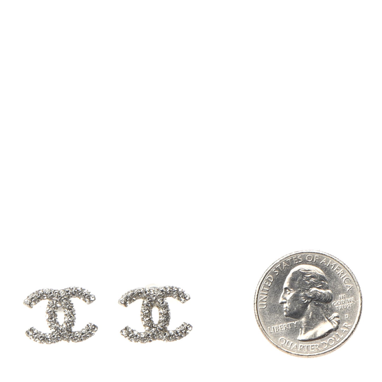 Crystal Large CC Earrings Silver