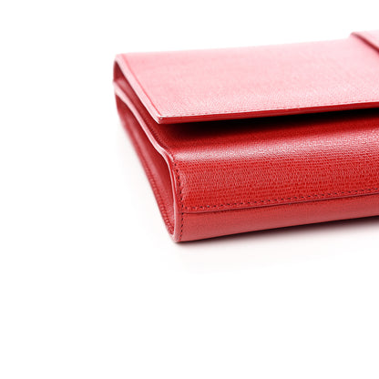 Saint Laurent Calfskin Classic Y Ligne Clutch Red 7 of 9