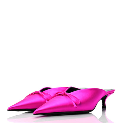 Balenciaga Satin Pointed Toe Knife 40mm Mules 36.5 Rose Fuchsia 3 of 9