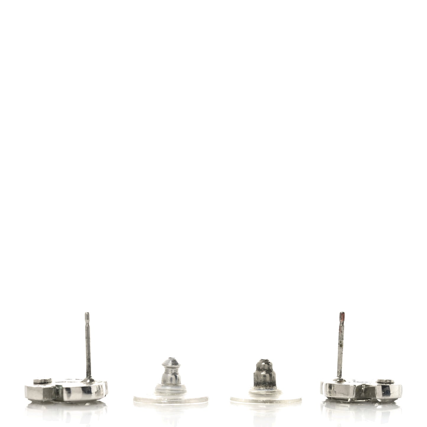 Baguette Crystal CC Earrings Silver
