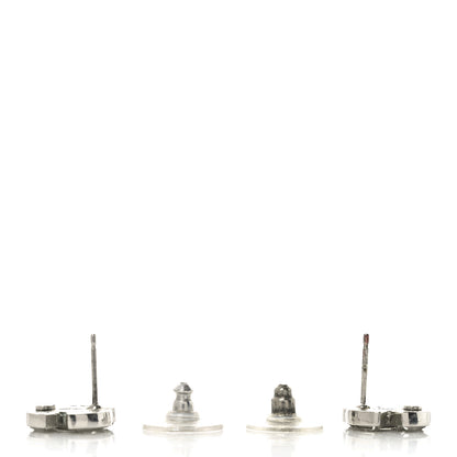 Chanel Baguette Crystal CC Earrings Silver 3 of 4