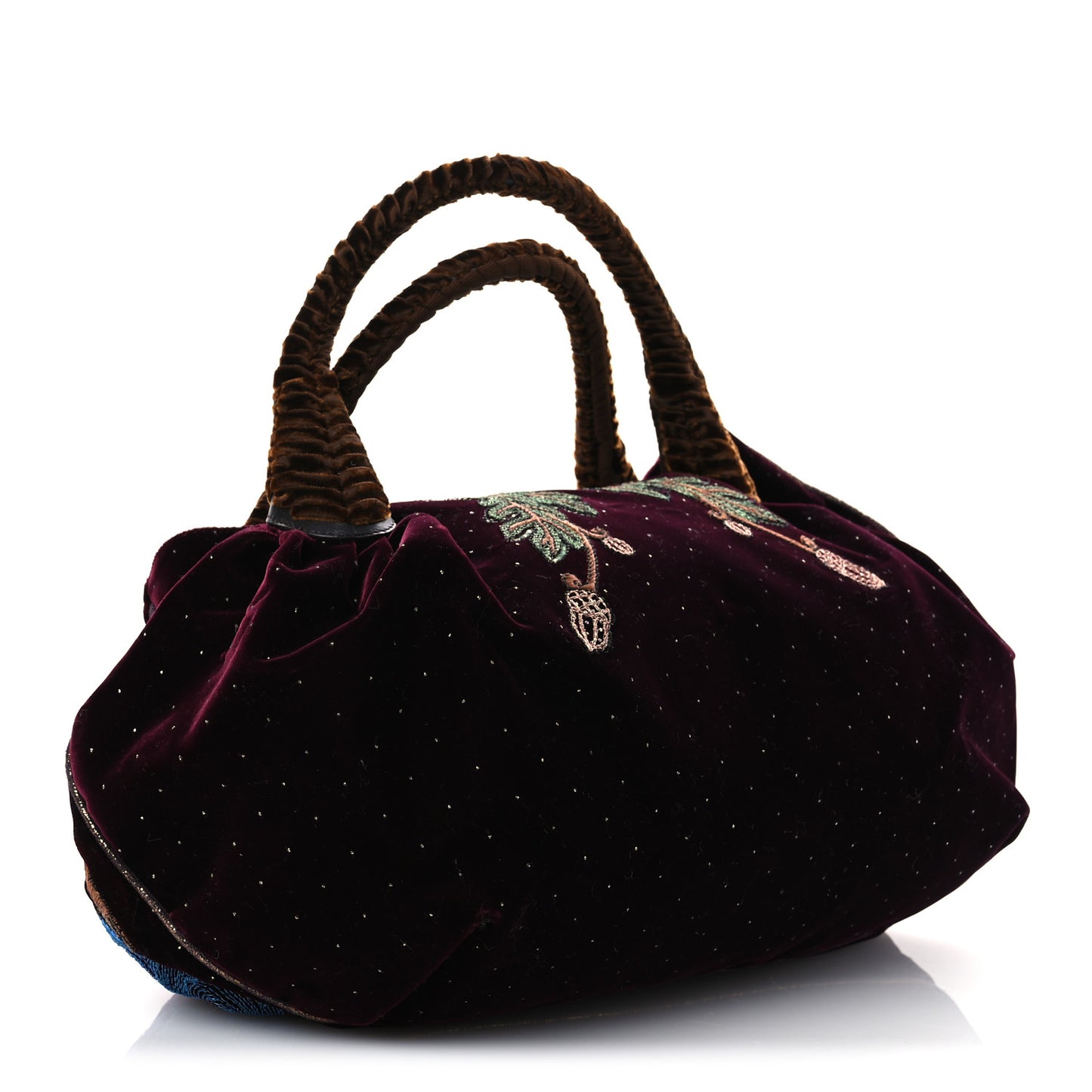 Velvet Embroidered Squirrel Spy Bordeaux Multicolor