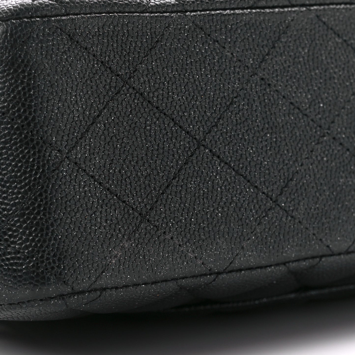 Iridescent Caviar Quilted Medium Double Flap Black