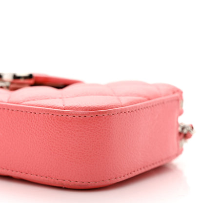 Chanel Caviar Quilted CC Box Clutch With Chain Coral 14 of 15