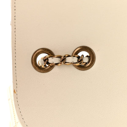 Chanel Sheepskin Quilted Beauty Lock Flap White 16 of 19