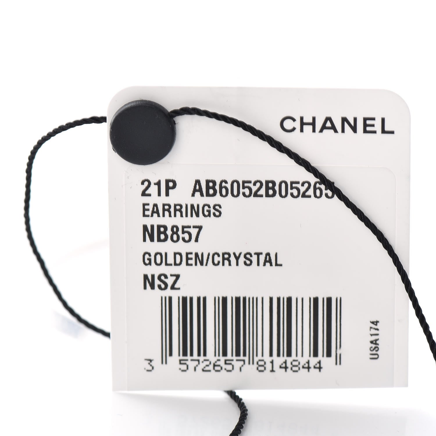 Chanel Metal Baguette Crystal Logo CC Hoop Earrings Gold 5 of 5