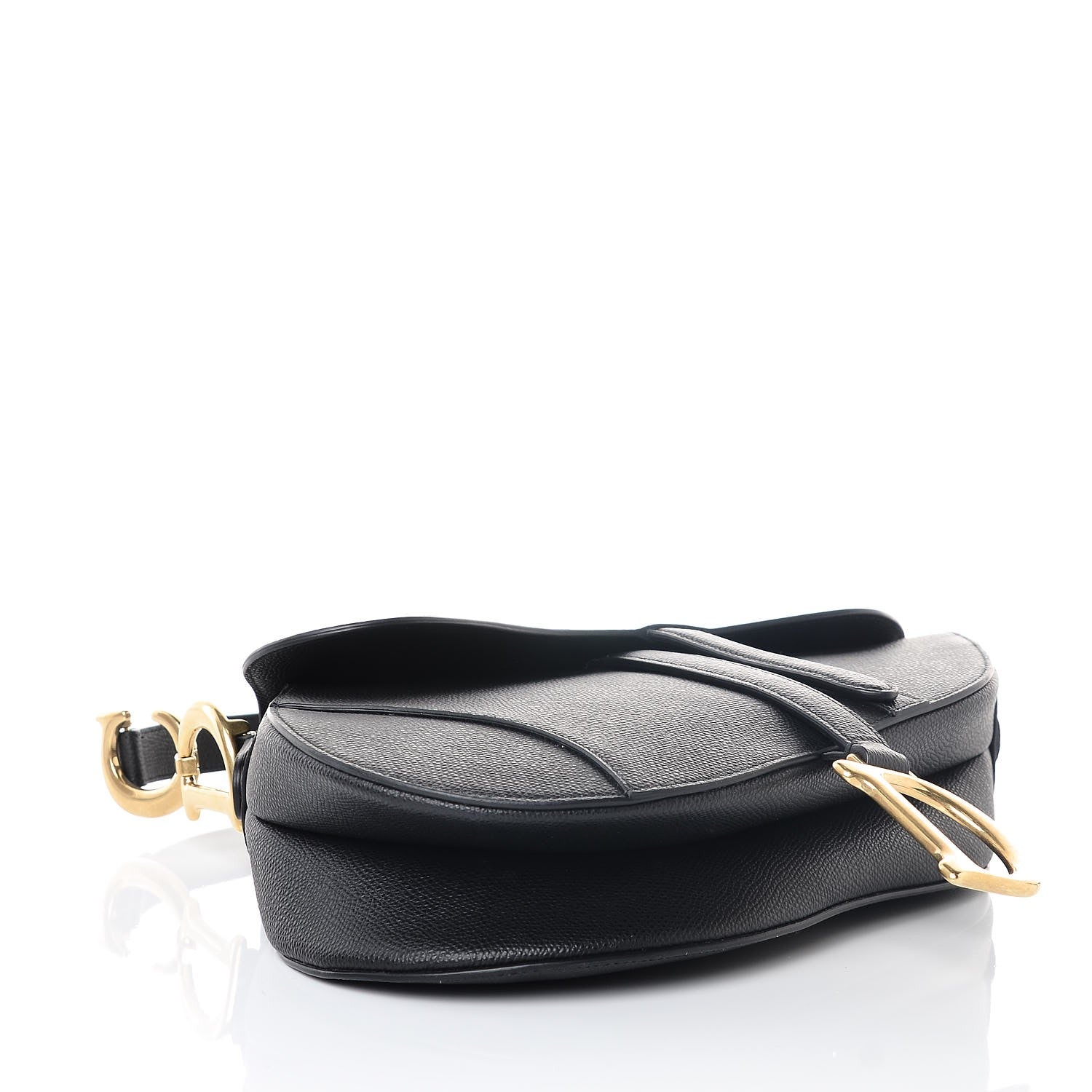 Christian Dior Grained Calfskin Saddle Bag Black 4 of 8