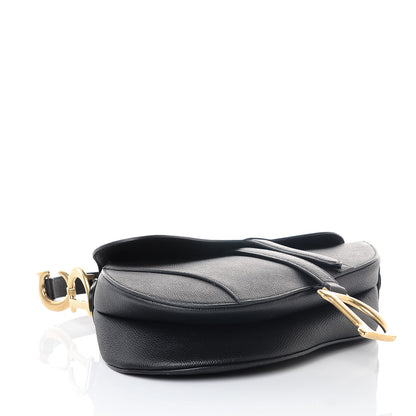 Christian Dior Grained Calfskin Saddle Bag Black 4 of 8