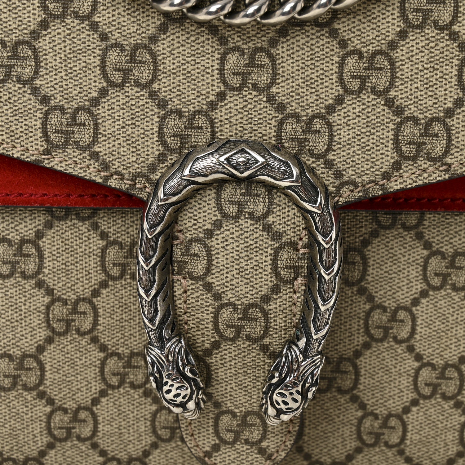 Gucci GG Supreme Monogram Mini Dionysus Shoulder Bag Hibiscus Red 8 of 10