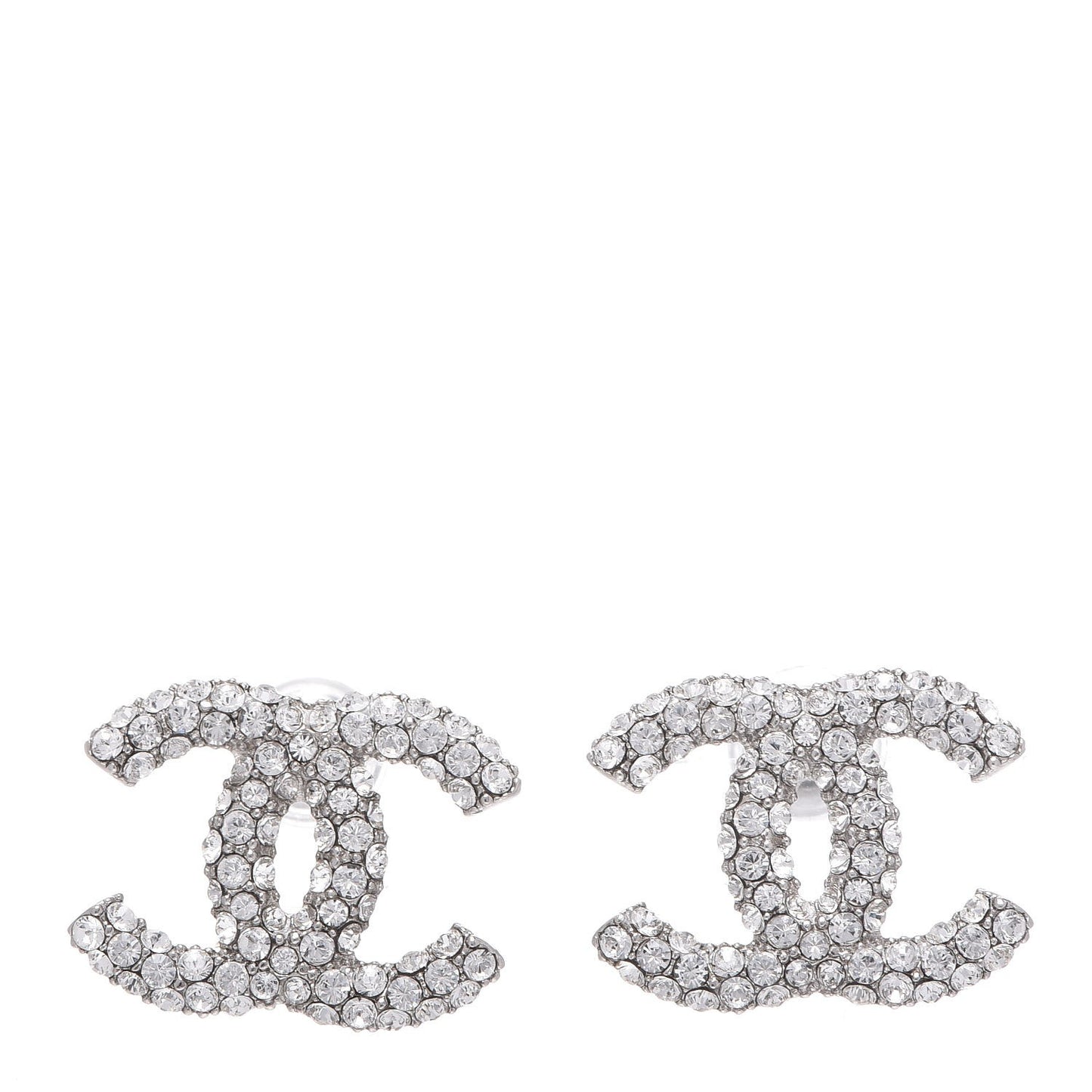 Crystal CC Earrings Silver