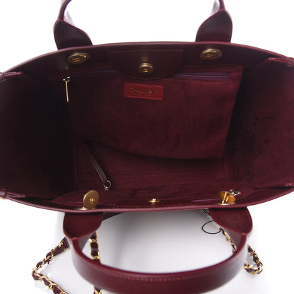 Chanel Caviar Small Studded Deauville Tote Burgundy 6 of 11