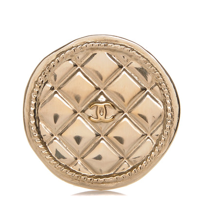 Chanel Quilted CC Brooch Pin Gold 1 of 4