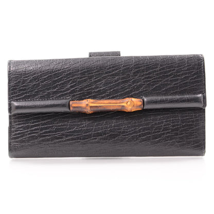 Gucci Leather Bamboo Continental Wallet Black 1 of 8