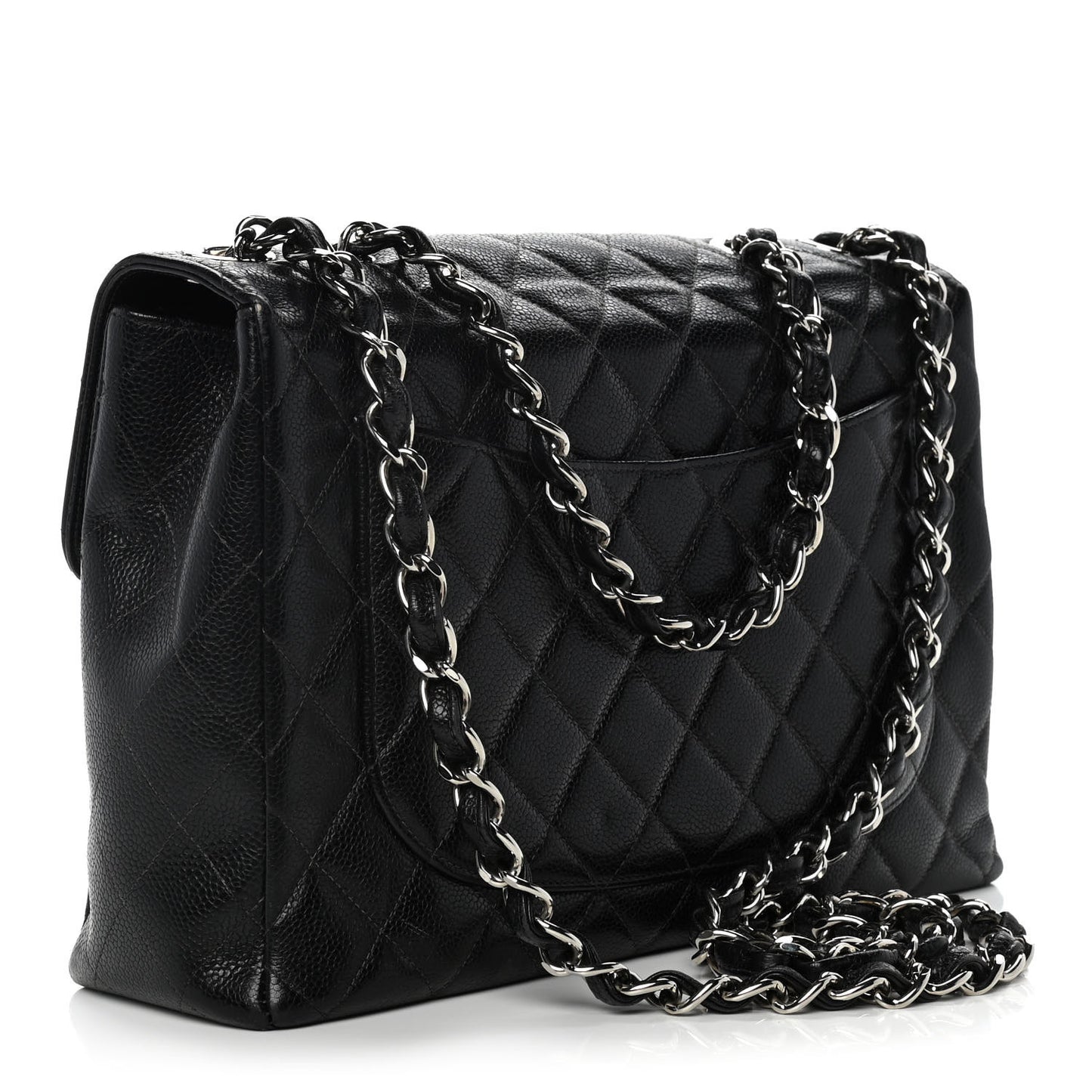 Caviar Quilted Jumbo Single Flap Black