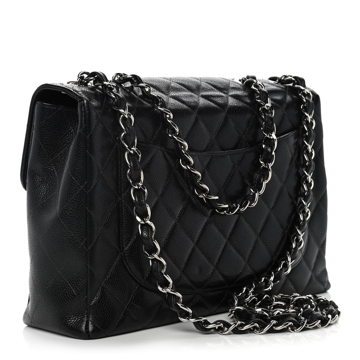 Chanel Caviar Quilted Jumbo Single Flap Black 3 of 10