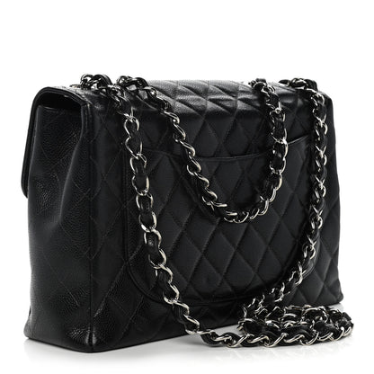 Chanel Caviar Quilted Jumbo Single Flap Black 3 of 10