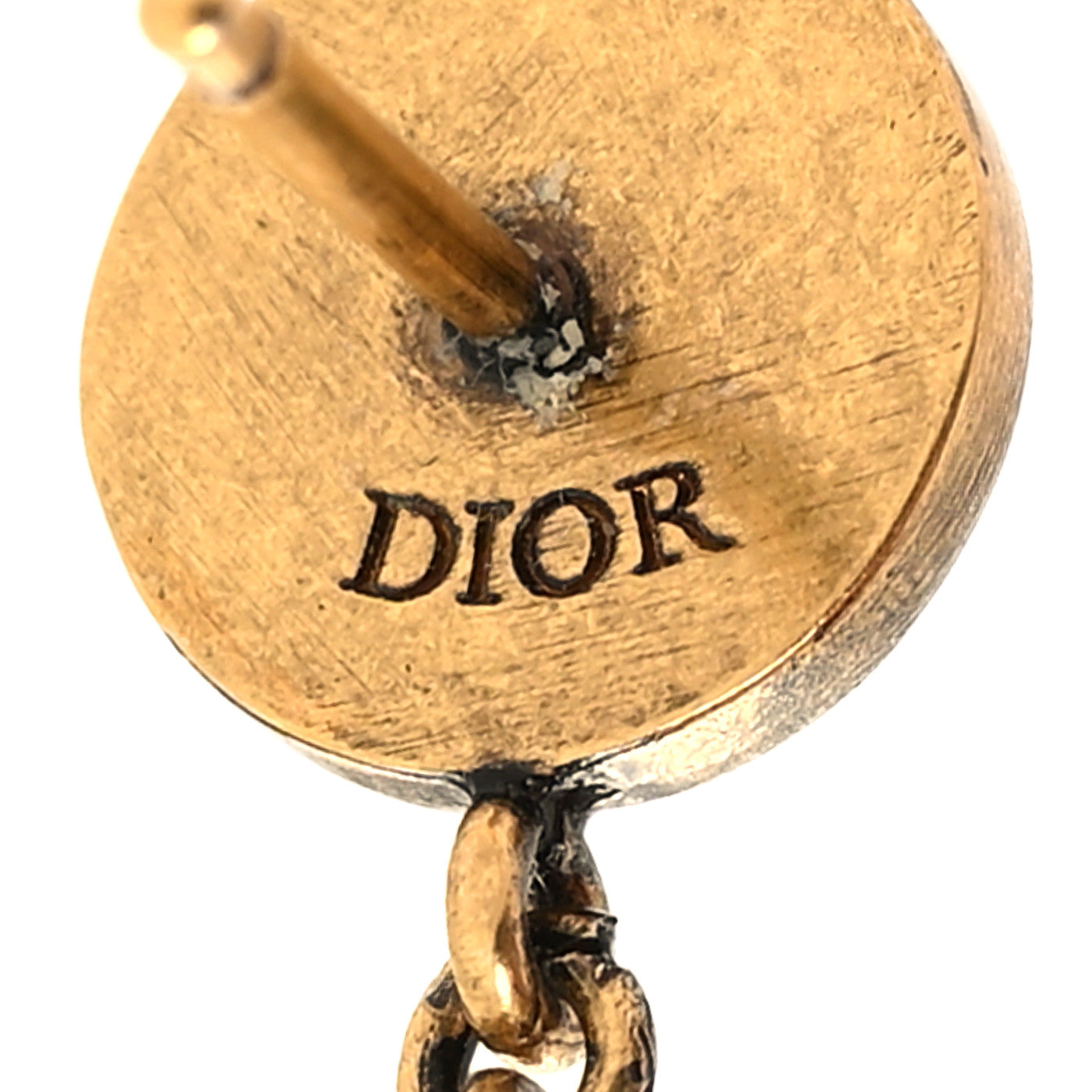 Christian Dior Crystal J'Adior Dangle Chain Earrings Gold 4 of 4