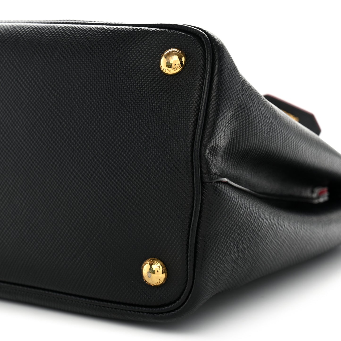 Saffiano Cuir Medium Double Bag Black Fuoco