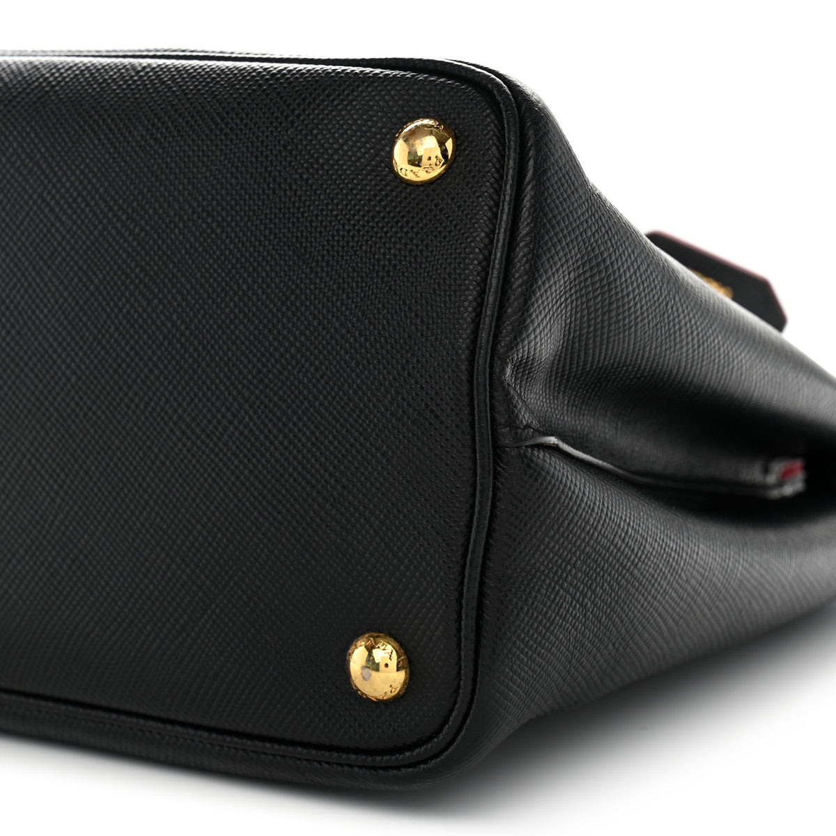 Prada Saffiano Cuir Medium Double Bag Black Fuoco 8 of 8