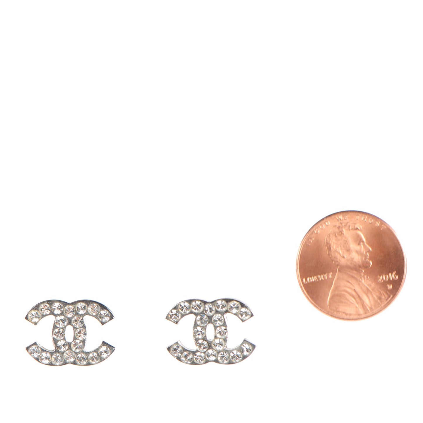 Crystal Timeless CC Earrings Silver