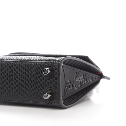 Christian Louboutin Calfskin Snakeskin Embossed Jurassic Mini Paloma Black 7 of 7