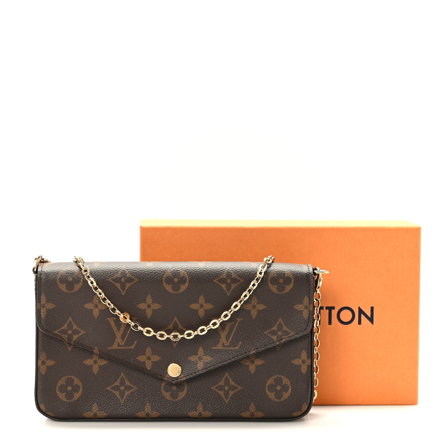 Monogram Pochette Felicie Chain Wallet Fuchsia