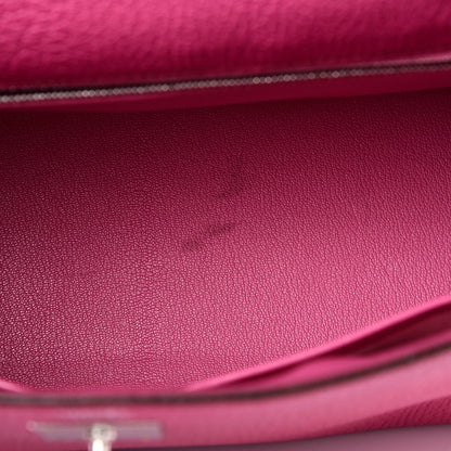 Hermes Chevre De Coromandel Kelly Sellier 32 Fuchsia 9 of 12