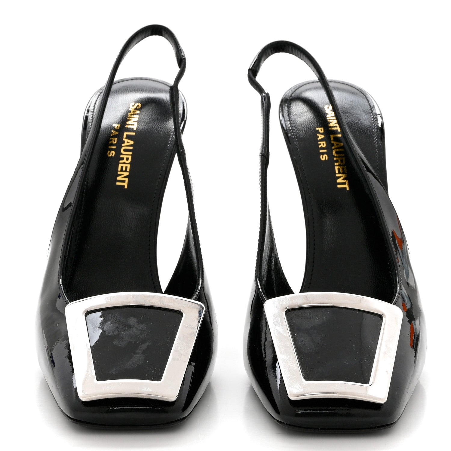 Saint Laurent Patent Maxine 115mm Slingback Pumps 37.5 Black 2 of 8