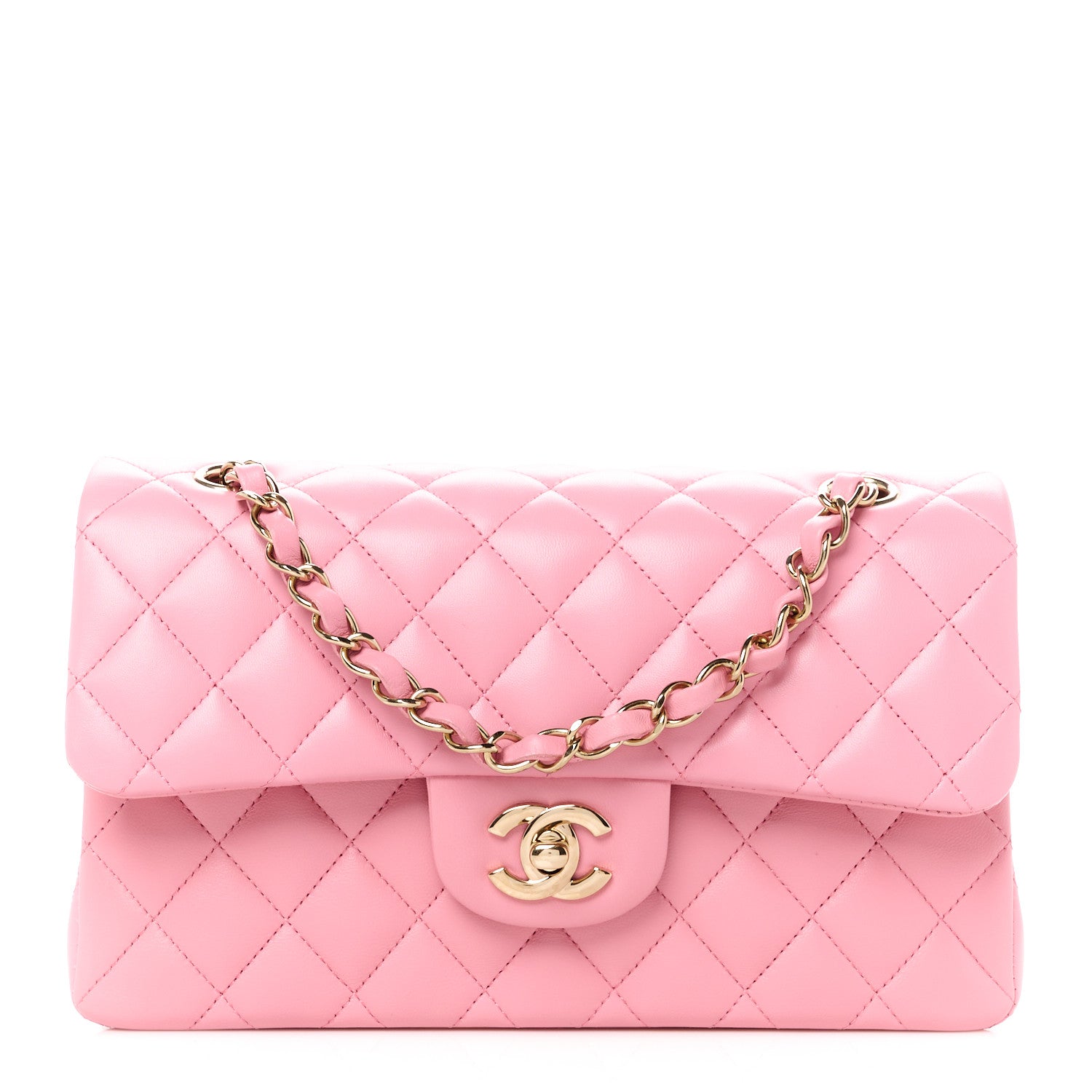 Chanel Lambskin Quilted Small Double Flap Pink 1 of 11