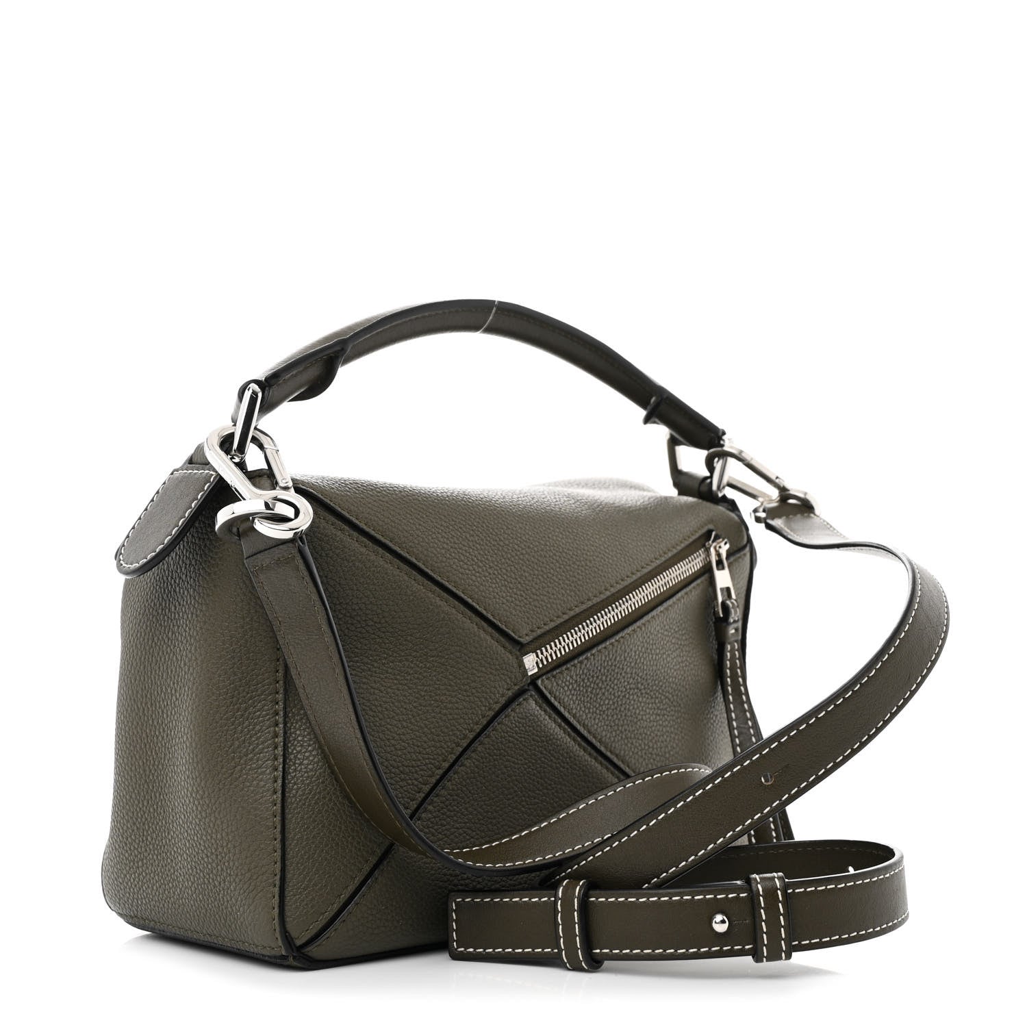 Loewe Calfskin Small Puzzle Bag Khaki Green 3 of 10