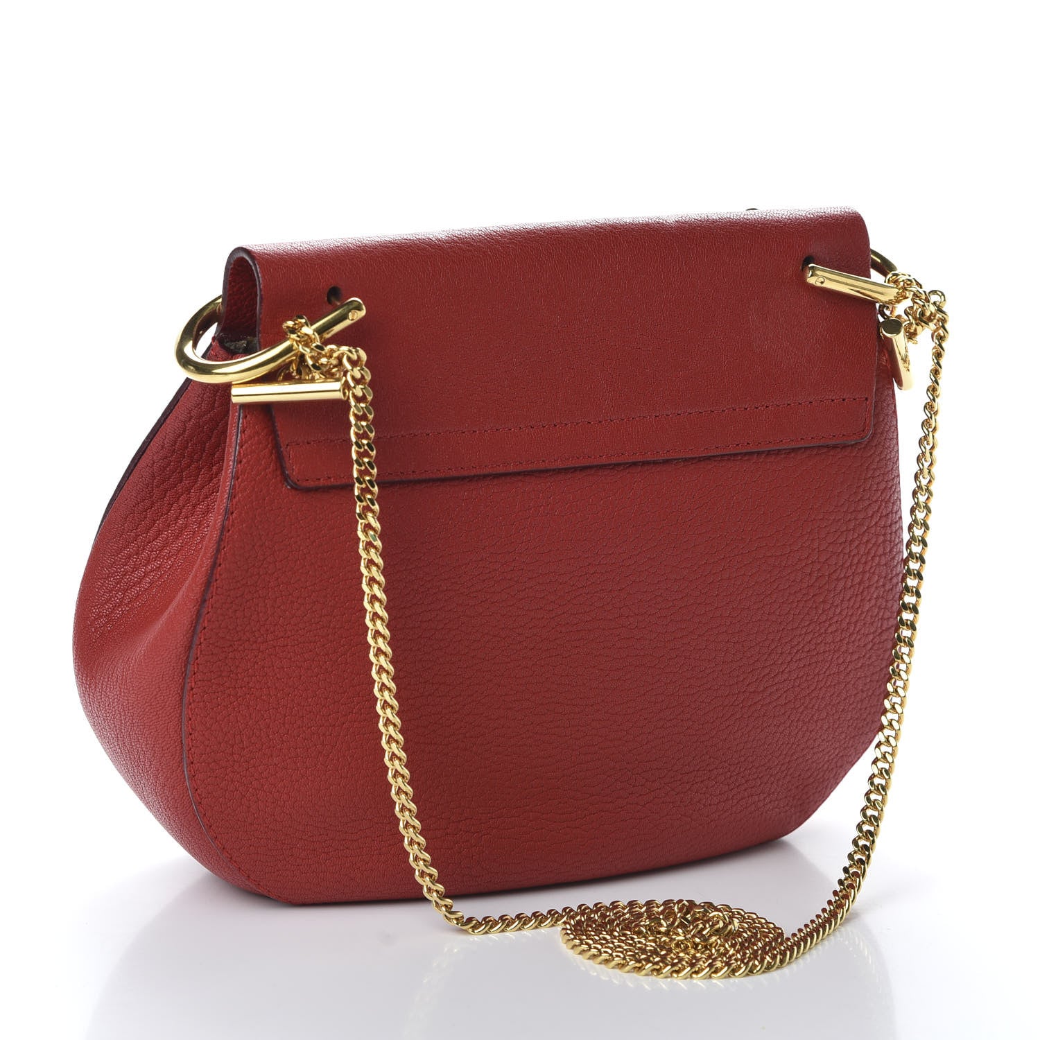 Chloe Grained Lambskin Drew Shoulder Bag Plaid Red 3 of 11