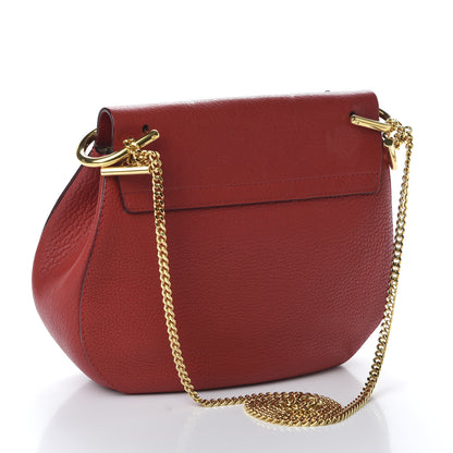 Chloe Grained Lambskin Drew Shoulder Bag Plaid Red 3 of 11