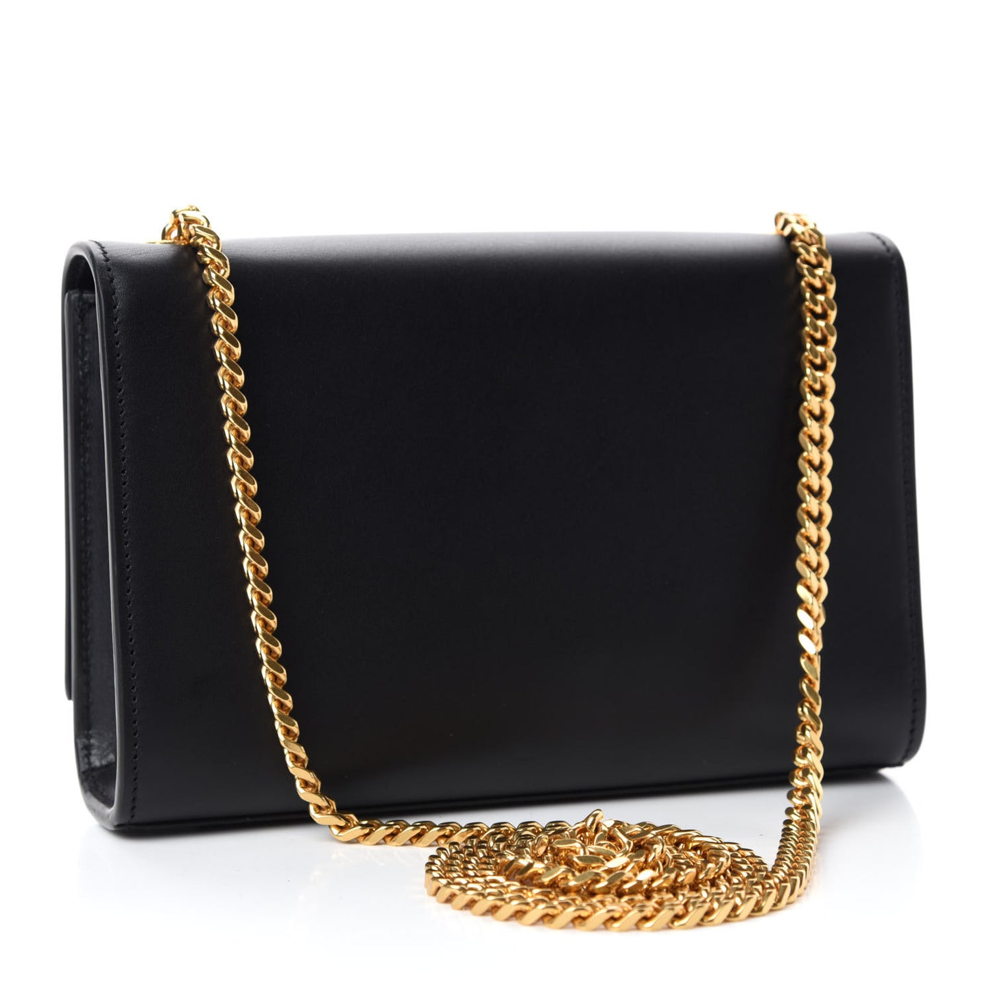Smooth Calfskin Small Classic Monogram Kate Tassel Satchel Black