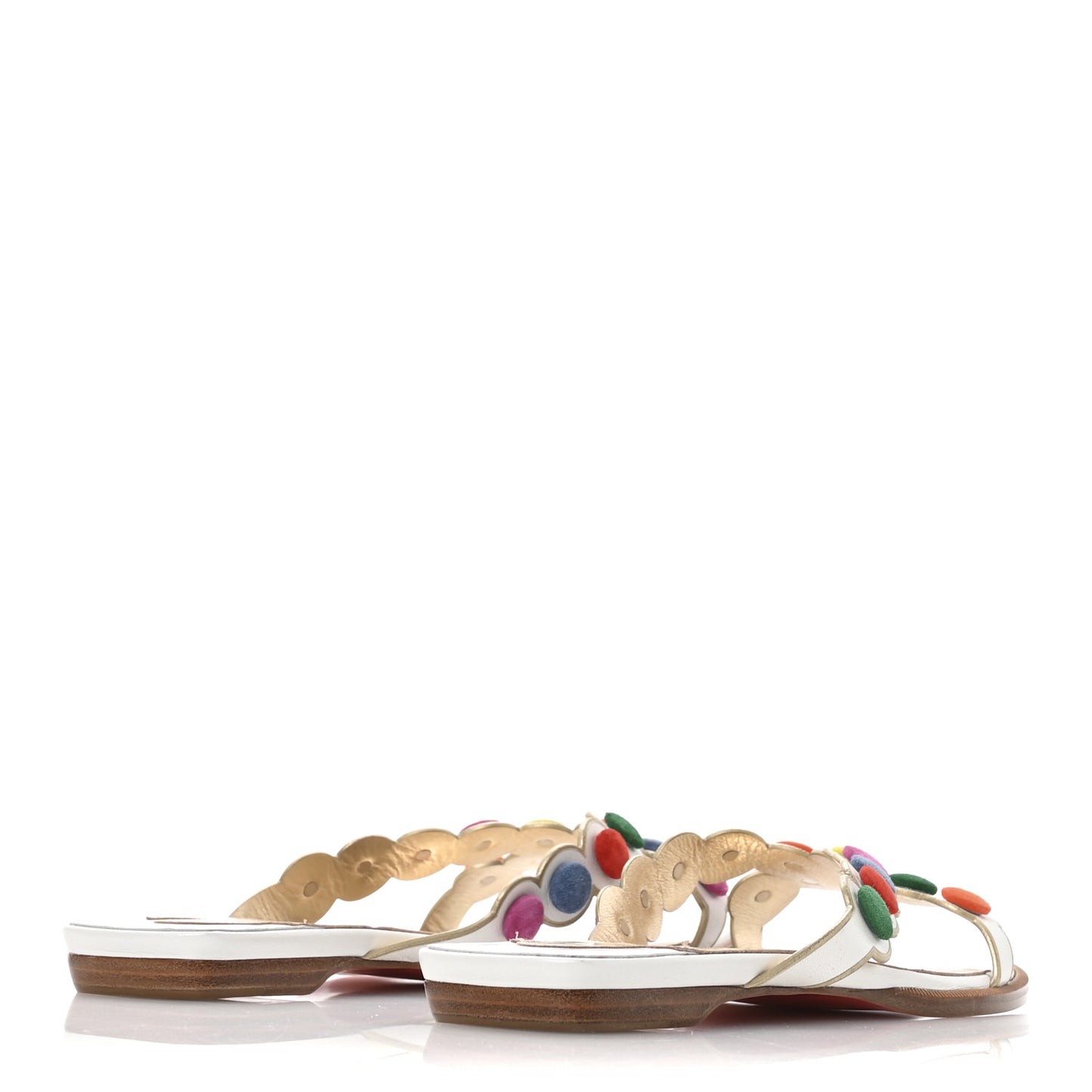 Kid Suede Smarta Flat Sandals 38 White Multicolor