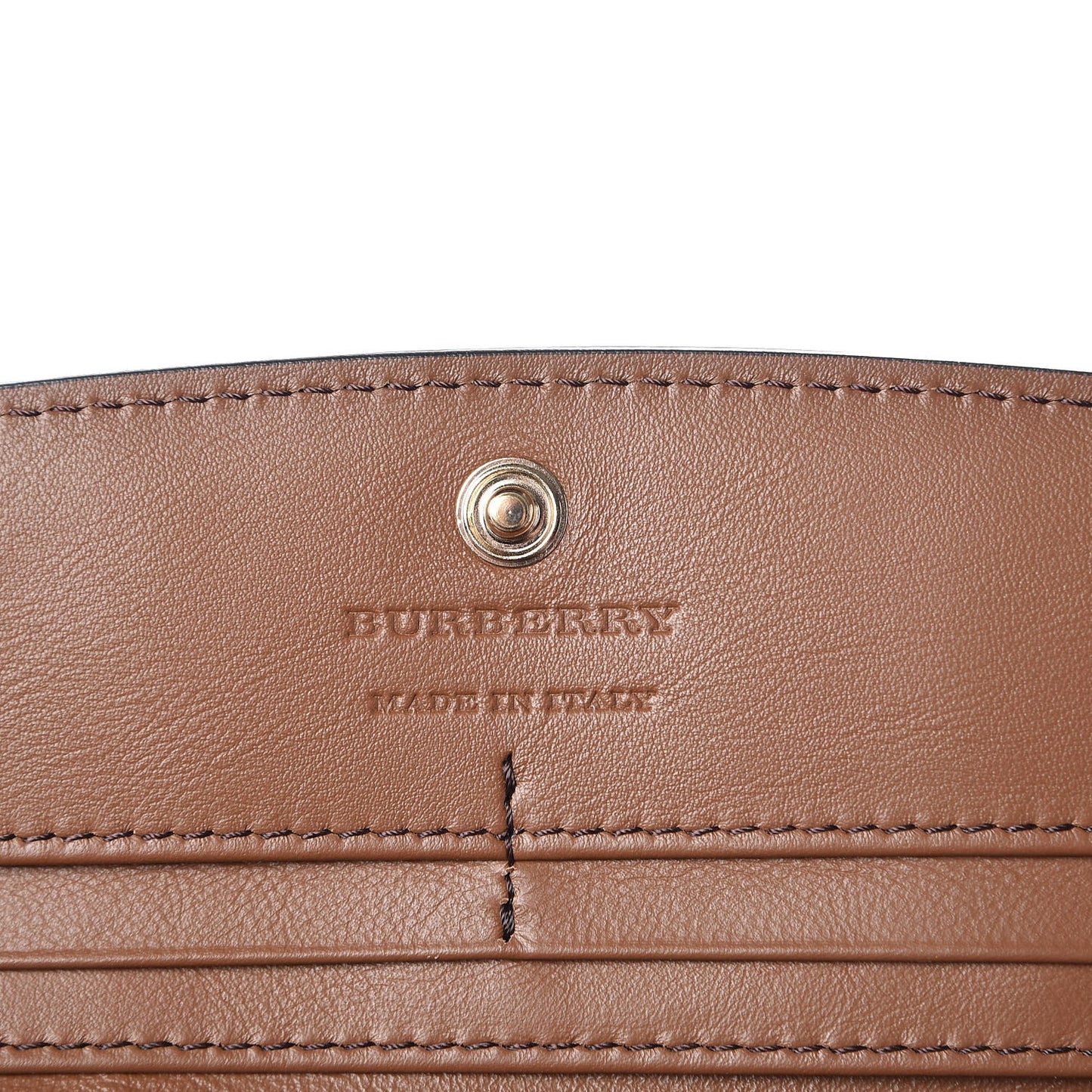Grainy Calfskin House Check Continental Wallet Tan