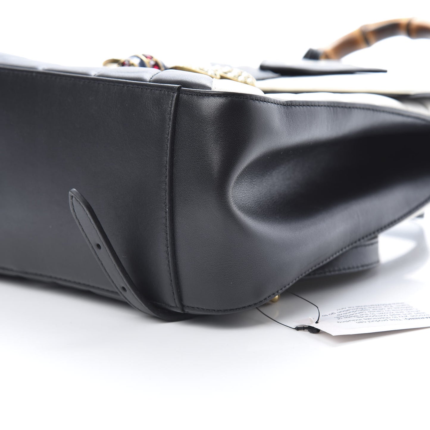 Calfskin Bamboo Trapuntata Queen Margaret Backpack Mystic White Black