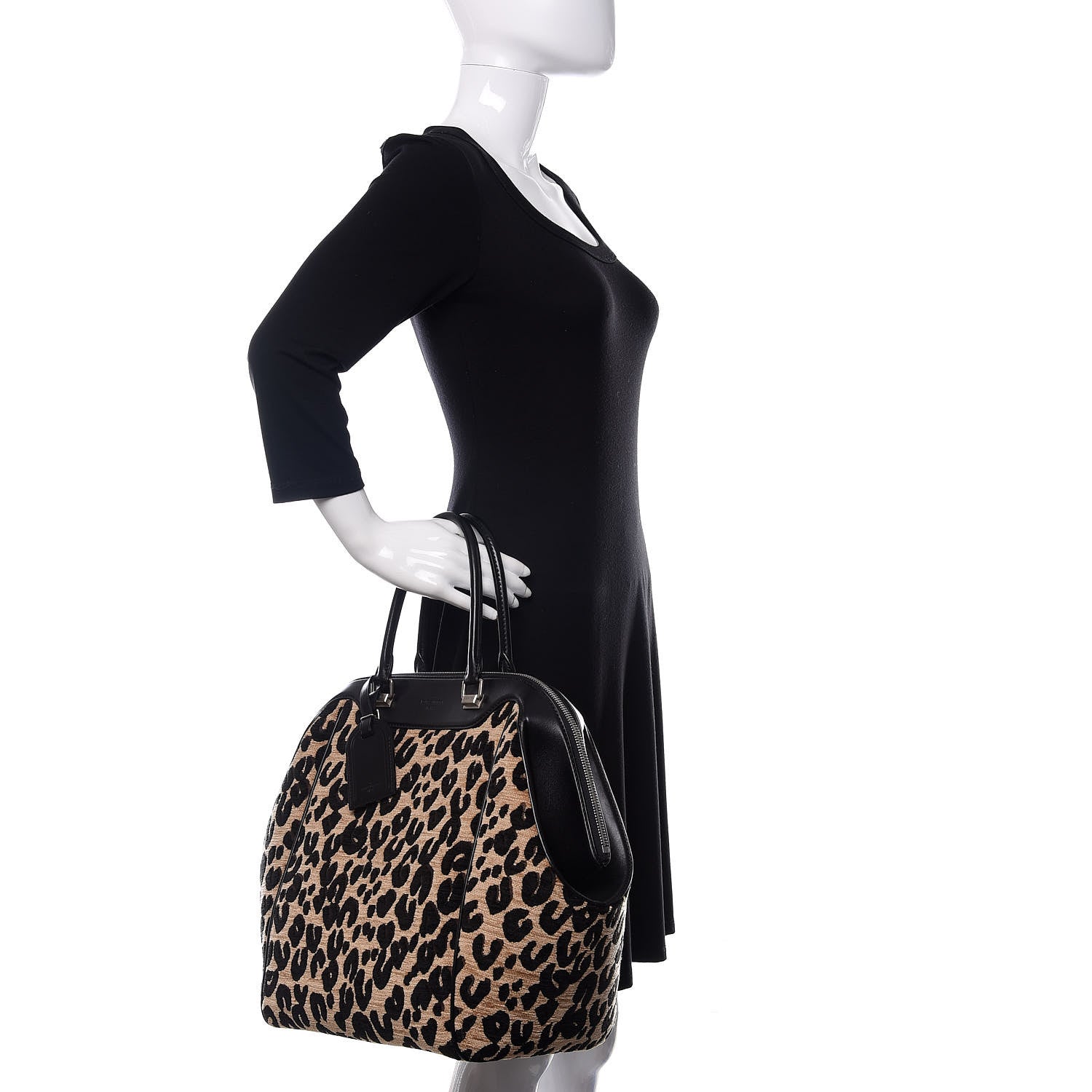 Louis Vuitton Jacquard Velvet Leopard Print Stephen Sprouse North South Bag Black 2 of 9
