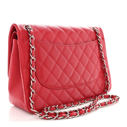 Chanel Caviar Quilted Jumbo Double Flap Red 3 of 11