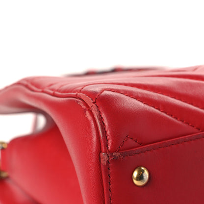 Gucci Calfskin Matelasse Small GG Marmont Tote Hibiscus Red 8 of 11