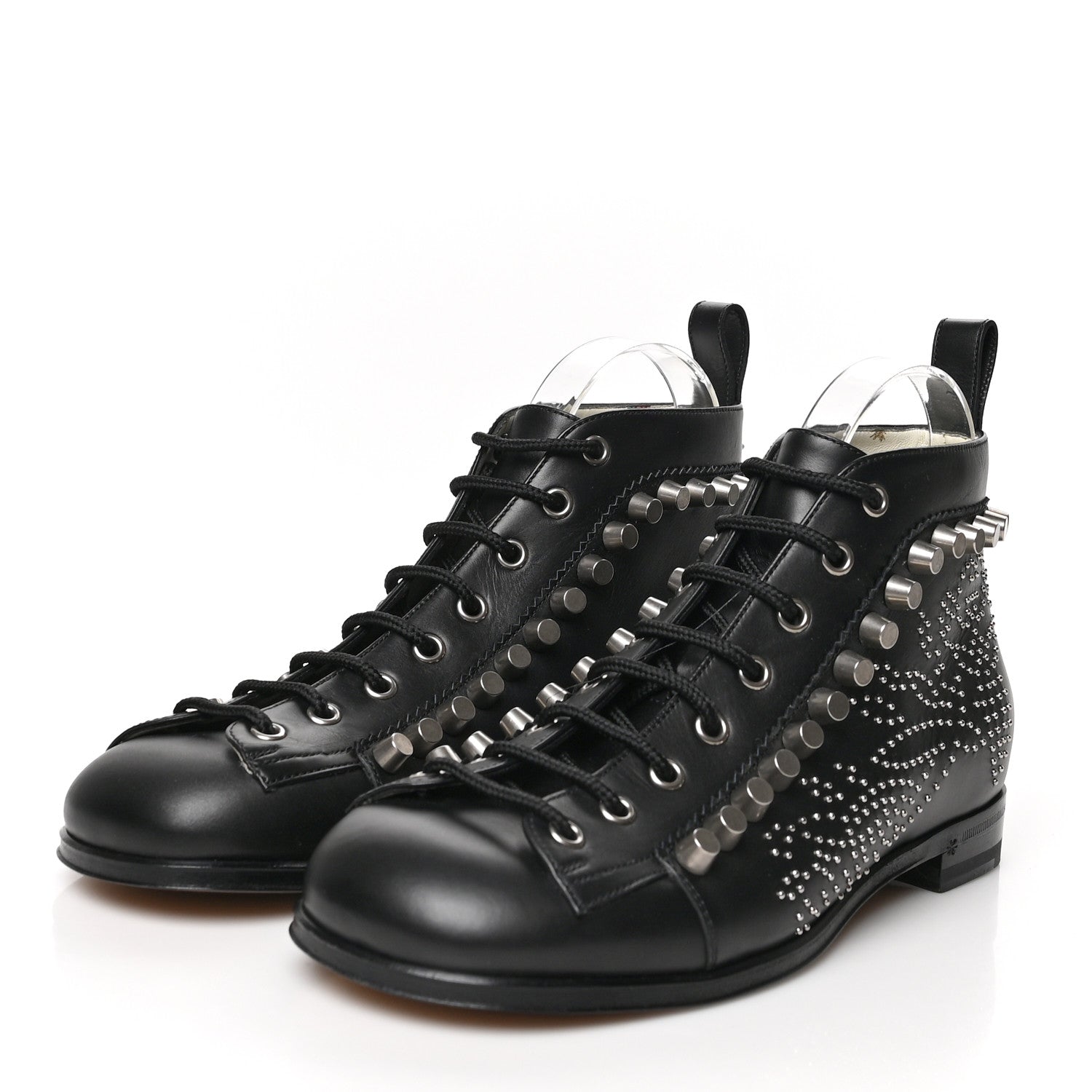Gucci GG Calfskin Womens Brogue Jakarta Ankle Boots 38 Black 3 of 11
