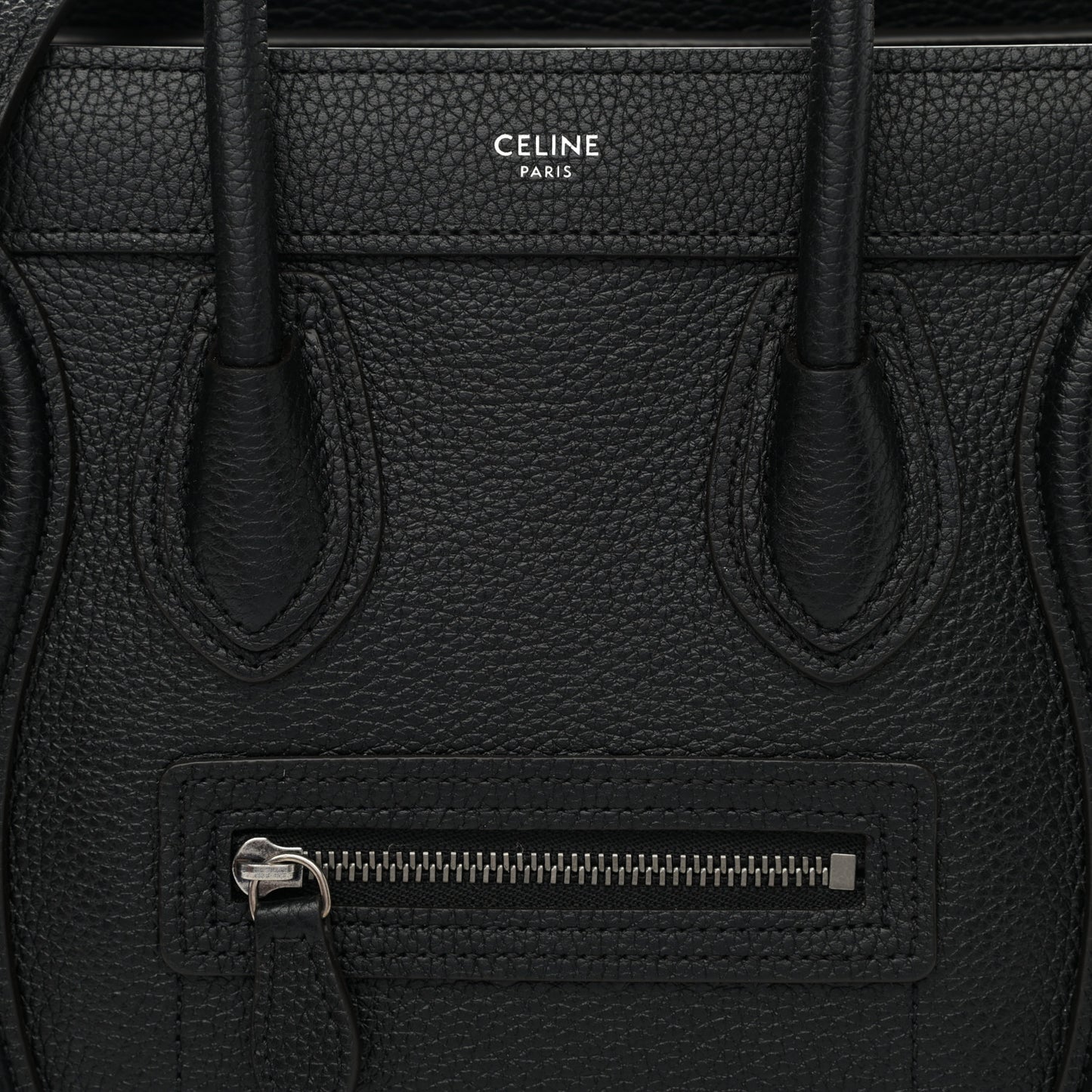 Drummed Calfskin Nano Luggage Black