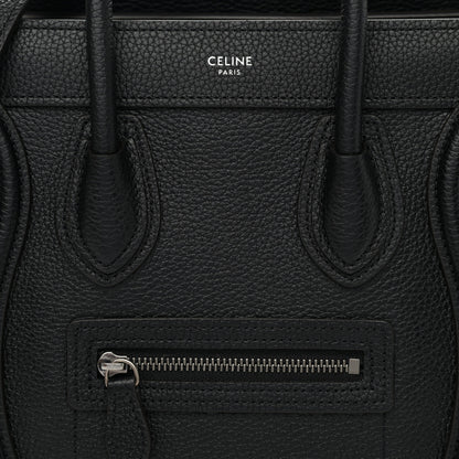 Celine Drummed Calfskin Nano Luggage Black 8 of 11