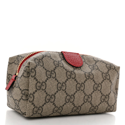 Gucci Soft GG Supreme Monogram Calfskin Small Ophidia Cosmetic Case Beige Ebony Hibiscus Red 3 of 7
