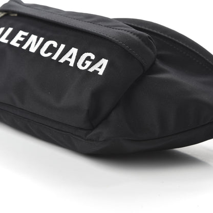 Balenciaga Recycled Sport Nylon Logo Embroidered Wheel Beltpack Black 7 of 10