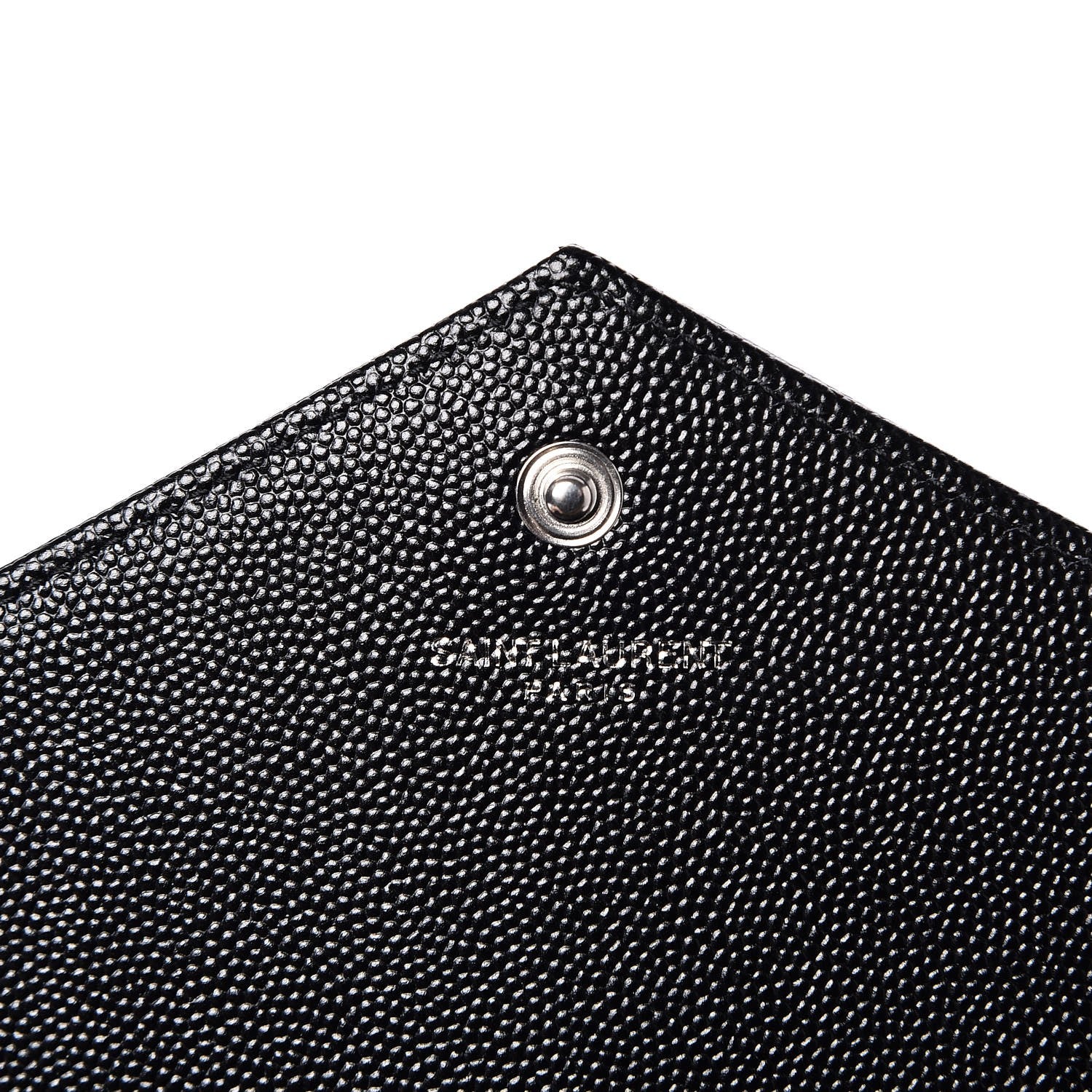 Saint Laurent Grain De Poudre Matelasse Chevron Monogram Chain Wallet Black 6 of 8