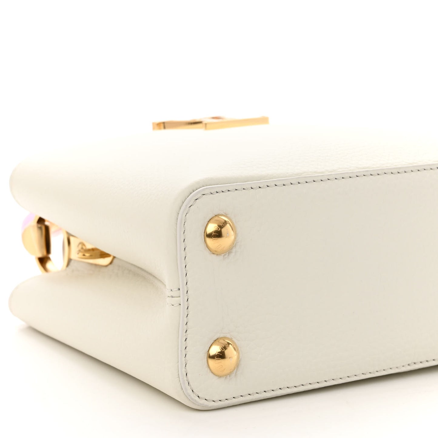 Taurillon Lambskin Calfskin Capucines BB Snow White