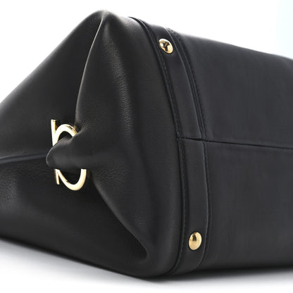 Salvatore Ferragamo Calfskin Suzanna Gancini Satchel  Black 8 of 9