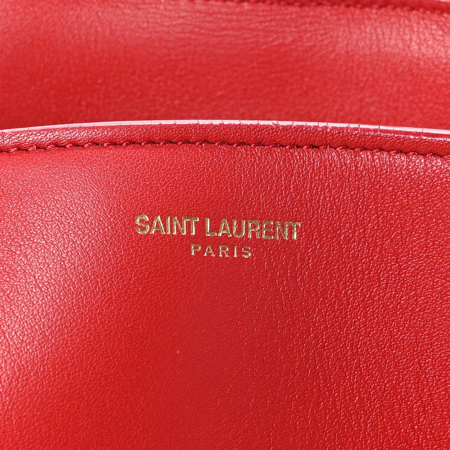 Saint Laurent Calfskin Medium Monogram Cabas Lipstick Red 6 of 12