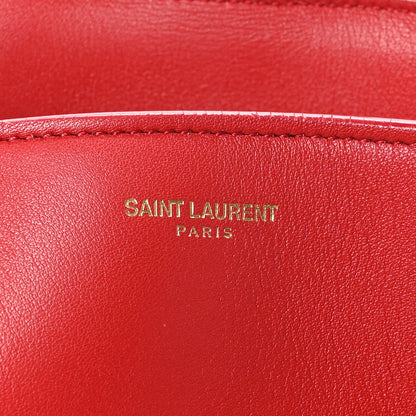Saint Laurent Calfskin Medium Monogram Cabas Lipstick Red 6 of 12